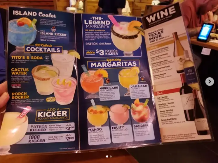 Texas Roadhouse Margaritas Menu